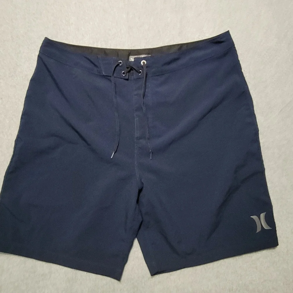 Hurley Navy Blue Board Shorts Drawstring Size 36